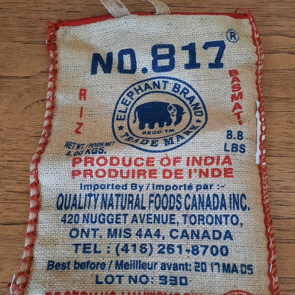 Free add-on- Cool burlap bag with zip closure-